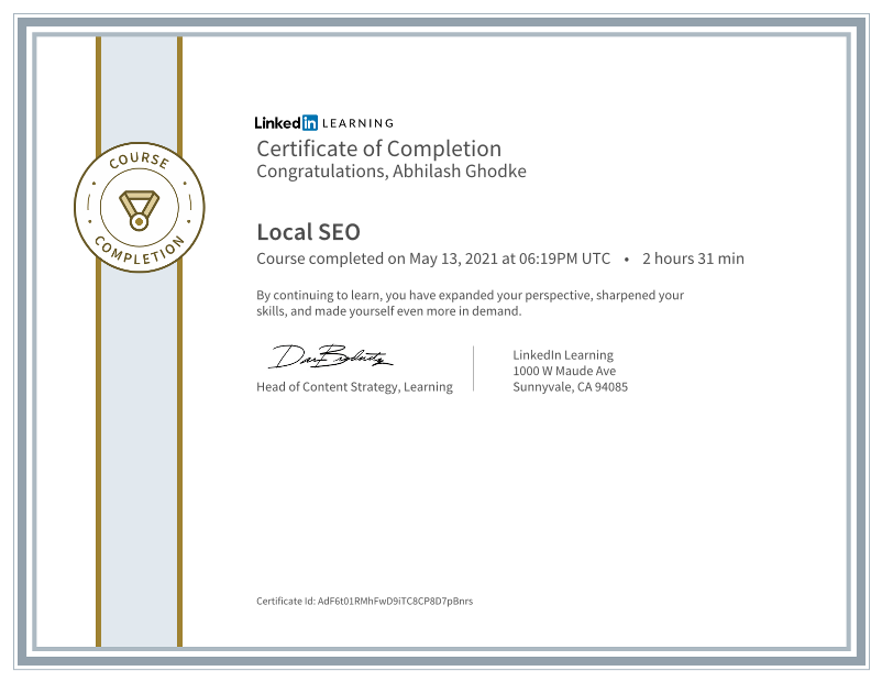 Home certificateofcompletion local seo