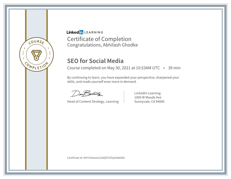 Home certificateofcompletion seo for social media